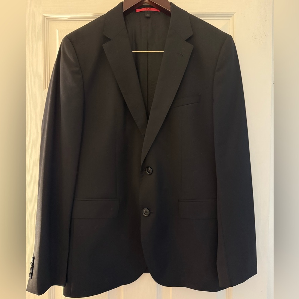 Hugo Boss Suit Jeffery 181S Black Wool Blazer & Griffin 1818 Black Dress Pants